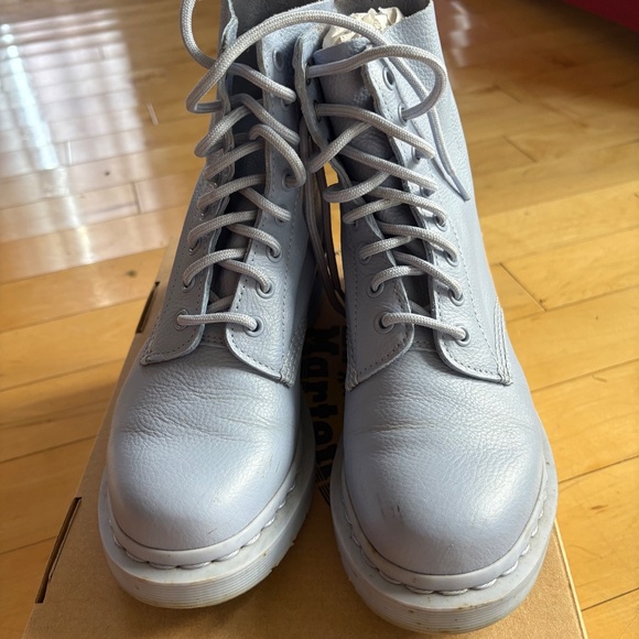 Dr. Martens Light Blue Leather Lace-Up Boots - Picture 12 of 12